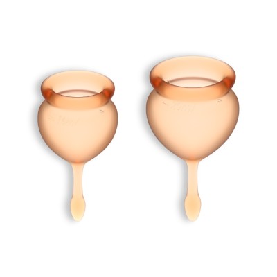 Menstrual Cups Set Satisfyer Feel Good 2pcs Orange Menstrual Cups Set Satisfyer Feel Good 2pcs Orange