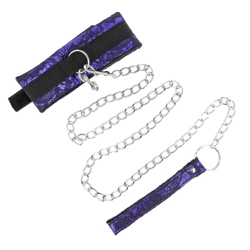 KINK Κολάρο με Λουρί KINK Velvet Lace Μοβ Κολάρα
