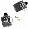 Leather Cuffs with Padlock KINK Black