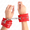 Leather Furlined Cuffs KINK Red