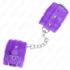 Leather Furlined Cuffs KINK Purple