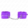 Leather Furlined Cuffs KINK Purple