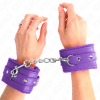 Leather Furlined Cuffs KINK Purple