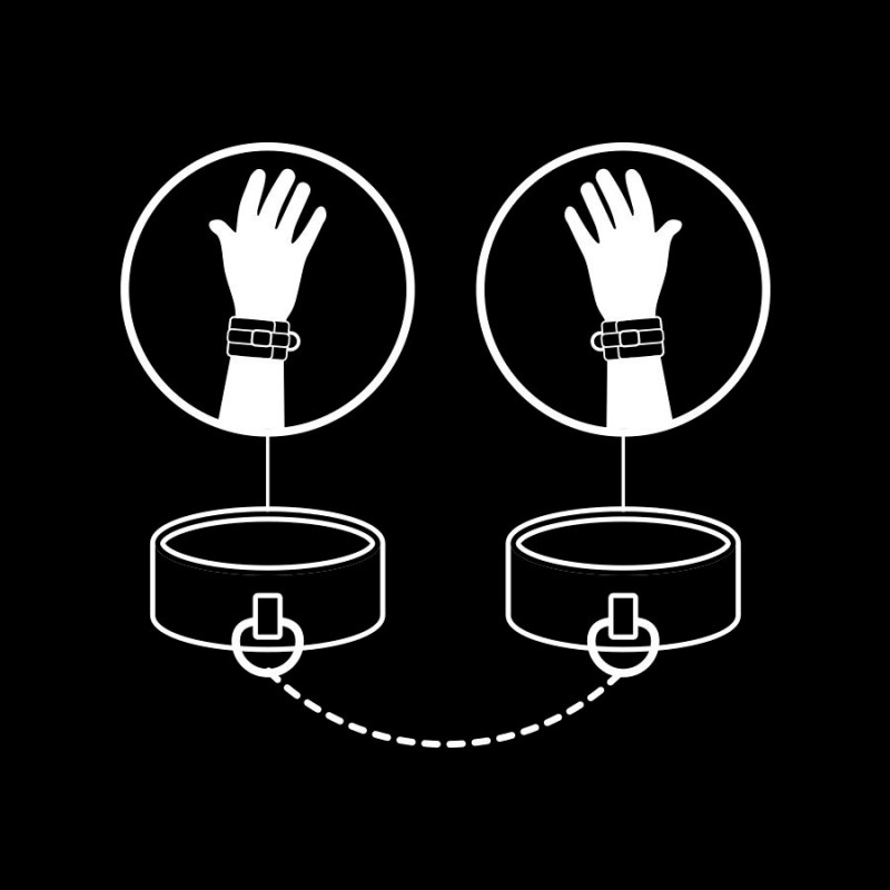 Leather Cuffs Fetish Submissive Black