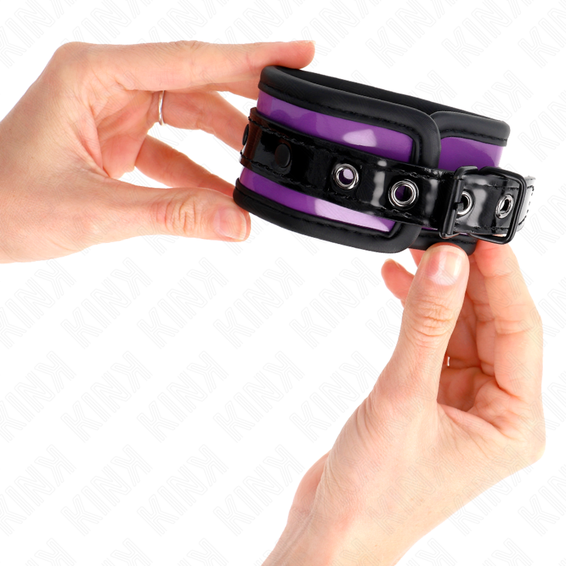 Leather Cuffs KINK Neoprene Purple Leather Cuffs KINK Neoprene Purple