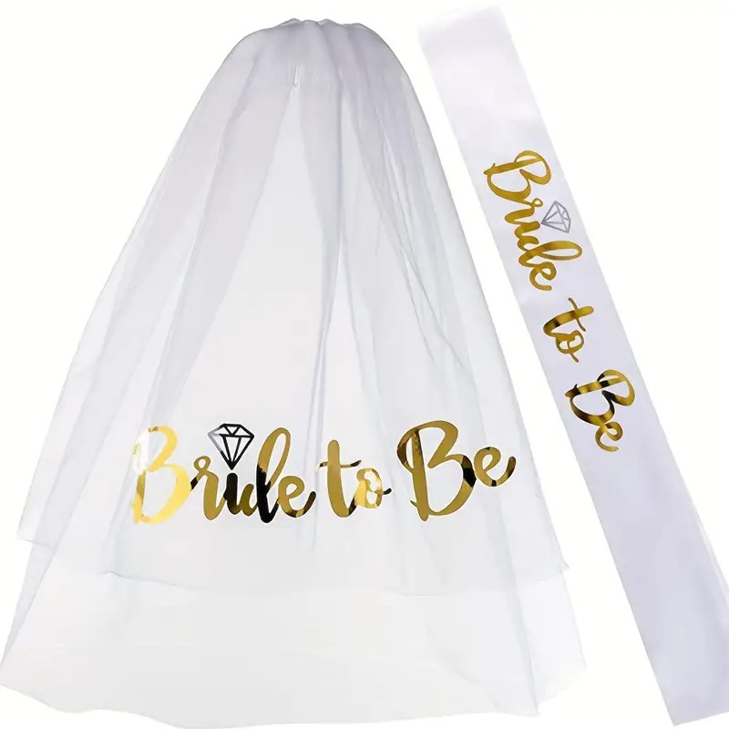 Love Market Σετ Κορδέλα και Πέπλο Νύφης Bride To Be Party Gags