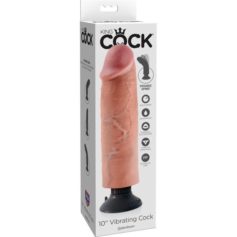 King Cock Ρεαλιστικός Δονητής King Cock 25cm με Βεντούζα Μπεζ Ρεαλιστικοί