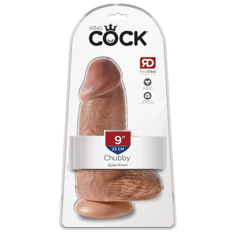 King Cock Ρεαλιστικό Dildo King Cock Chubby Με Όρχεις 23cm Μπρονζέ Ρεαλιστικά