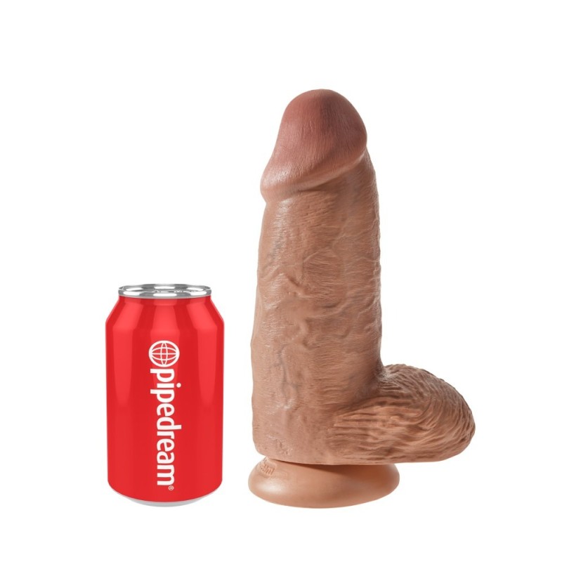 King Cock Ρεαλιστικό Dildo King Cock Chubby Με Όρχεις 23cm Μπρονζέ Ρεαλιστικά