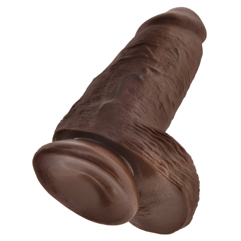 King Cock Ρεαλιστικό Dildo King Cock Chubby Με Όρχεις 26cm Καφέ Ρεαλιστικά