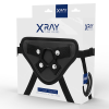 XRAY Ζώνη Strap-on με Δαχτυλίδια Σιλικόνης XRAY Μαύρη Γυναικεία Strap-On
