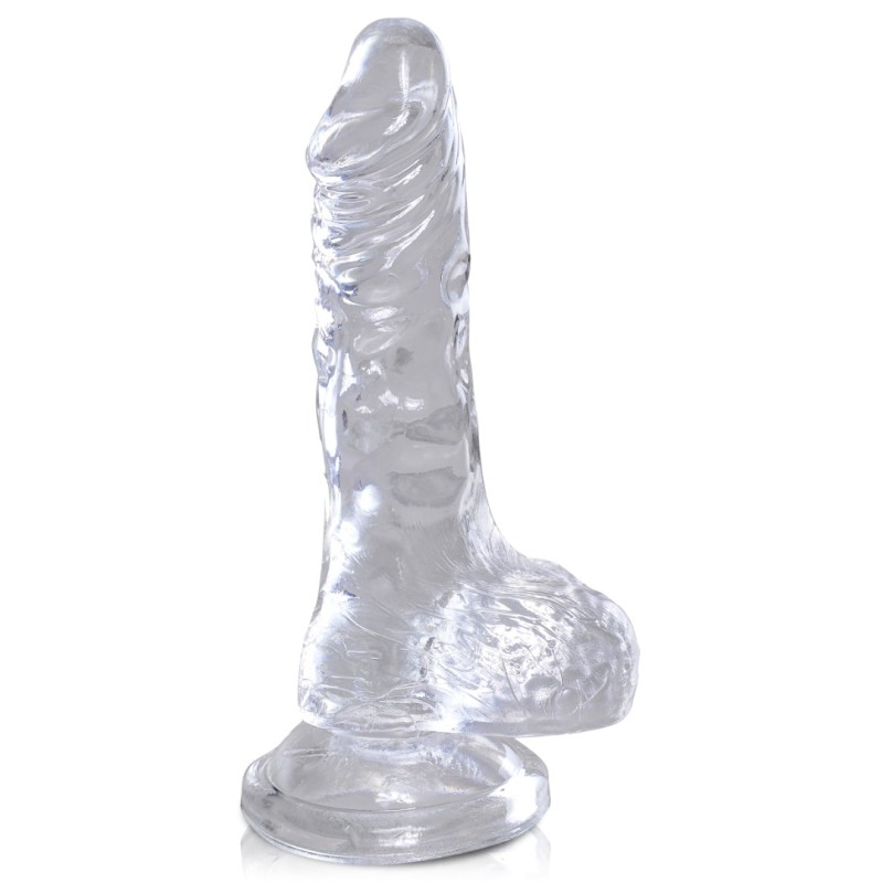 Jelly Dildo King Cock Ballsy 12.7cm Clear