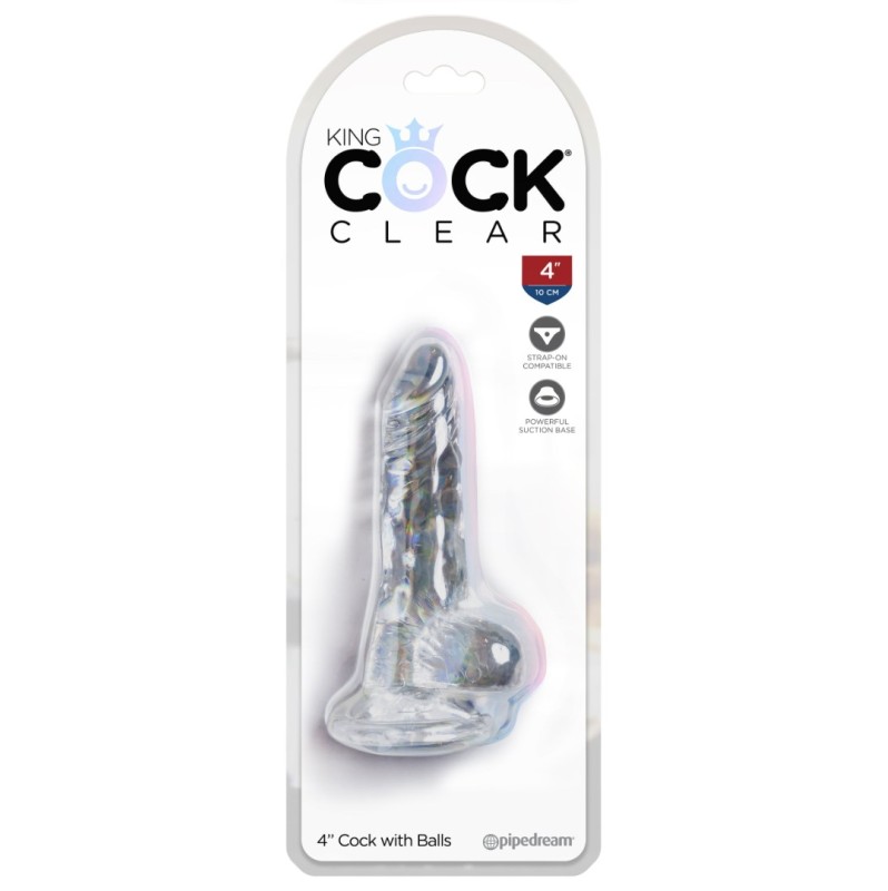 Jelly Dildo King Cock Ballsy 12.7cm Διαφανές