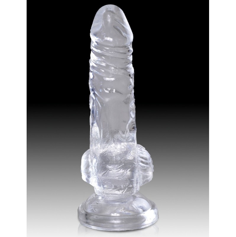 Jelly Dildo King Cock Ballsy 12.7cm Clear