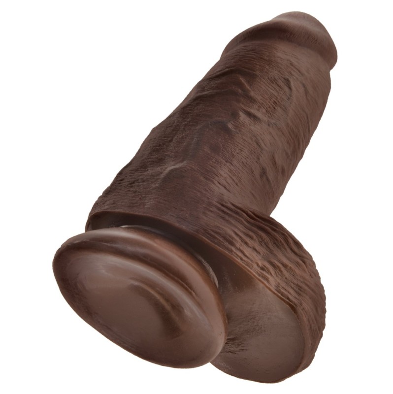Realistic Dildo King Cock Chubby With Balls 26cm Brown Realistic Dildo King Cock Chubby With Balls 26cm Brown