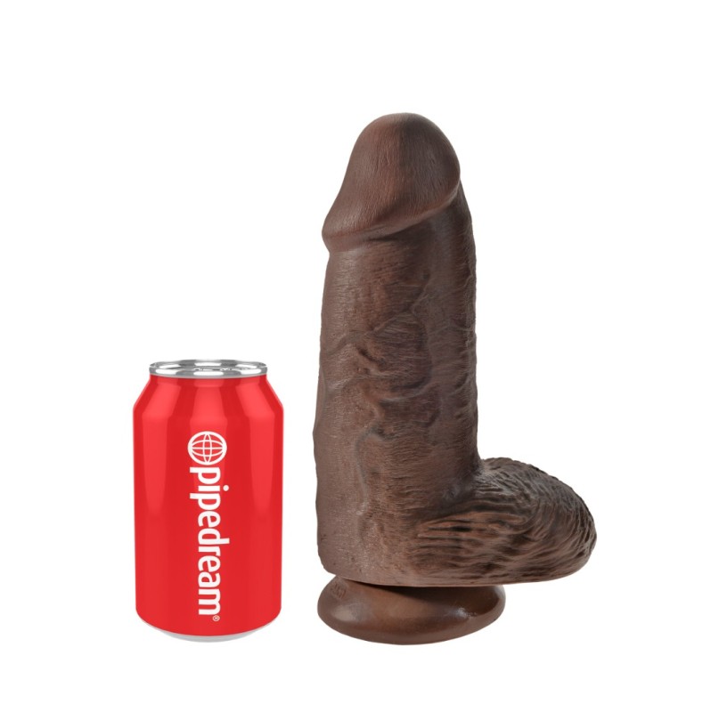 Realistic Dildo King Cock Chubby With Balls 26cm Brown Realistic Dildo King Cock Chubby With Balls 26cm Brown