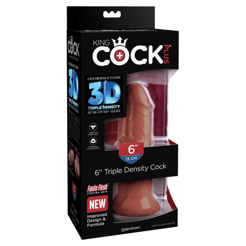 Ρεαλιστικό Dildo King Cock Plus Triple Density Cock 18.4cm Καφέ