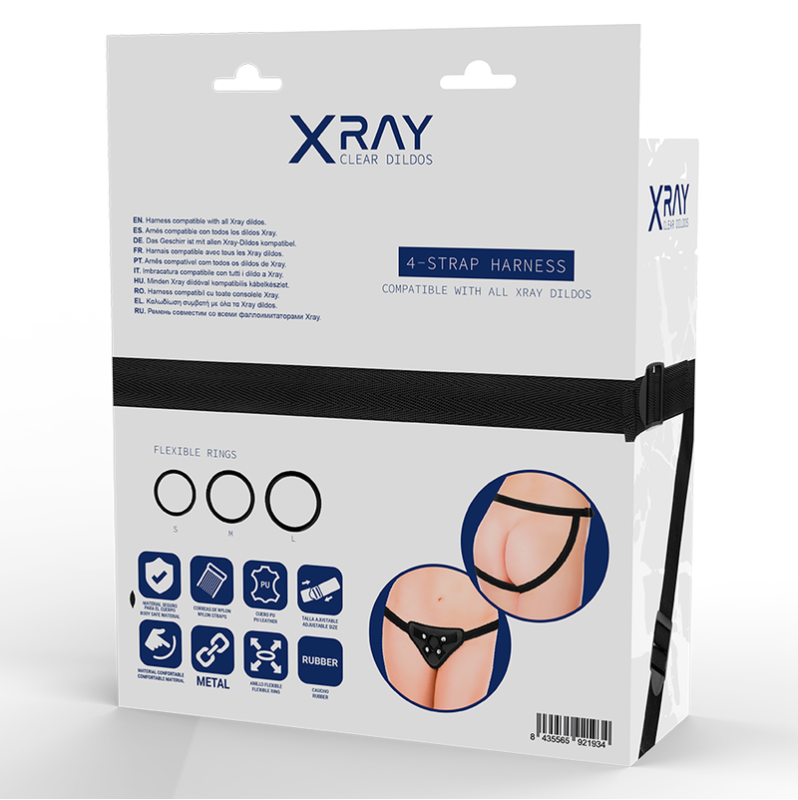 Strap-on Harness with Silicone Rings XRAY Black