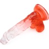 Kiotos Jelly Dildo με Όρχεις Kiotos 17.5cm Διαφανές/Κόκκινο Jelly