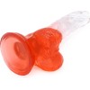 Kiotos Jelly Dildo με Όρχεις Kiotos 17.5cm Διαφανές/Κόκκινο Jelly