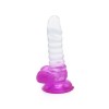 Kiotos Jelly Dildo με Όρχεις Kiotos Spiral 15.5cm Διαφανές/Μοβ Jelly
