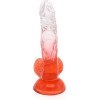 Kiotos Jelly Dildo με Όρχεις Kiotos 17.5cm Διαφανές/Κόκκινο Jelly