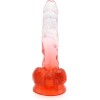 Kiotos Jelly Dildo με Όρχεις Kiotos 17.5cm Διαφανές/Κόκκινο Jelly