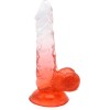 Kiotos Jelly Dildo με Όρχεις Kiotos 17.5cm Διαφανές/Κόκκινο Jelly