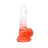 Jelly Dildo με Όρχεις Kiotos Spiral 15.5cm Διαφανές/Κόκκινο