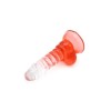Kiotos Jelly Dildo με Όρχεις Kiotos Spiral 15.5cm Διαφανές/Κόκκινο Jelly