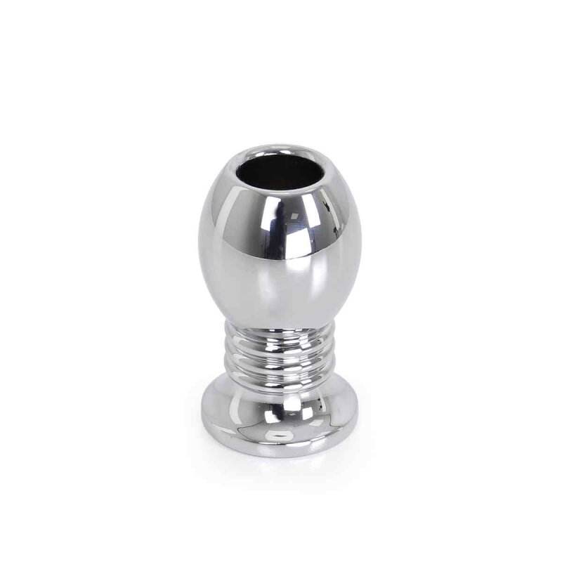 Kiotos Hollow Butt Plug Kiotos Ribbed 7cm Silver Non-Vibrating butt plugs