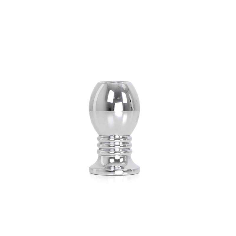 Kiotos Hollow Butt Plug Kiotos Ribbed 7cm Silver Non-Vibrating butt plugs