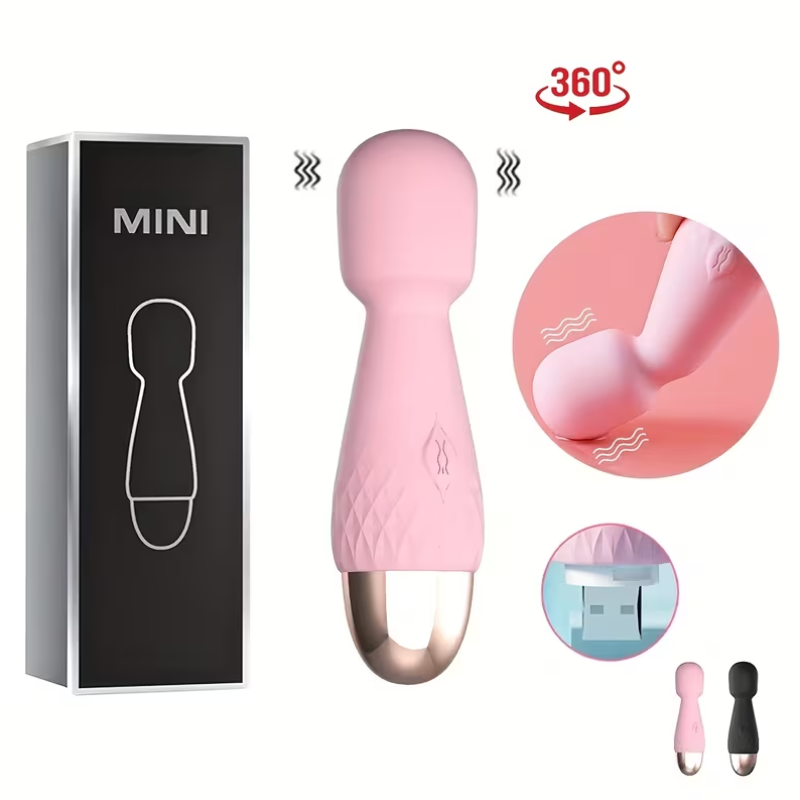 Mini Wand Vibrator Love Market 10cm Black