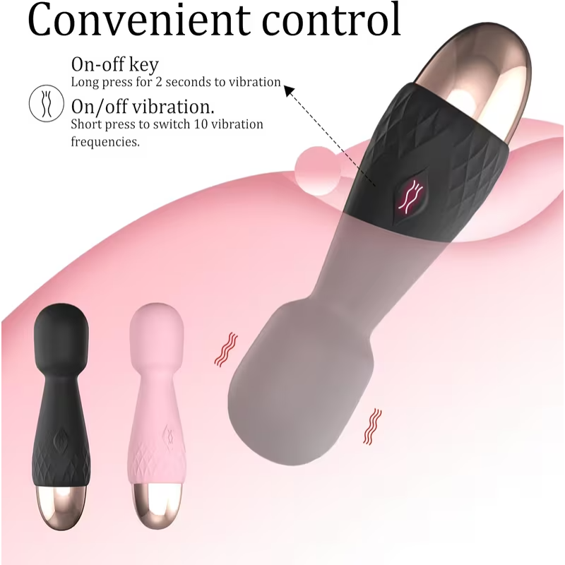 Mini Wand Vibrator Love Market 10cm Black