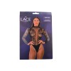 Lace Διχτυωτό Κορμάκι με Ψηλό Λαιμό και Δαντέλα Lace Μαύρο Κορμάκια