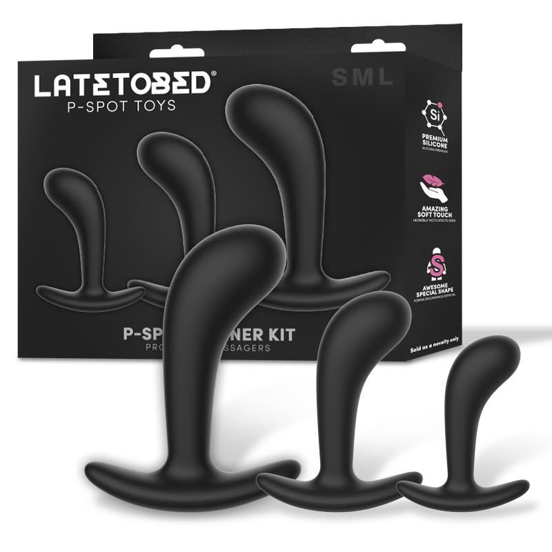 Latetobed Σετ Διεγέρτες Προστάτη Latetobed P-Spot Trainer 3τεμ Μαύροι Σφήνες σετ