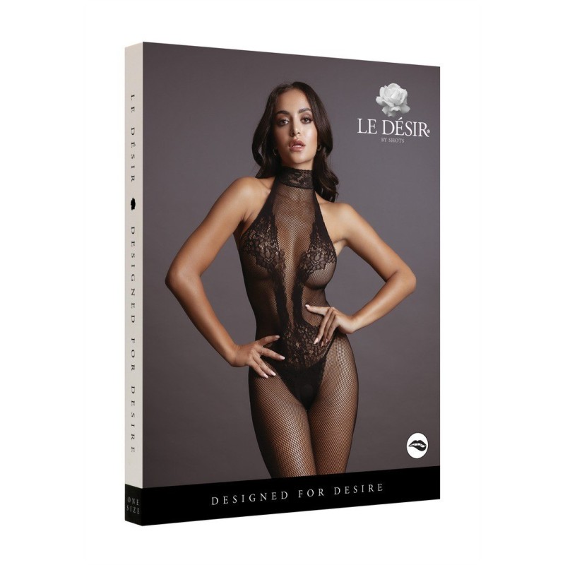 Fishnet Bodystocking with Lace Le Desir Black