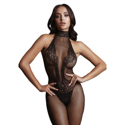 Fishnet Bodystocking with Lace Le Desir Black Fishnet Bodystocking with Lace Le Desir Black