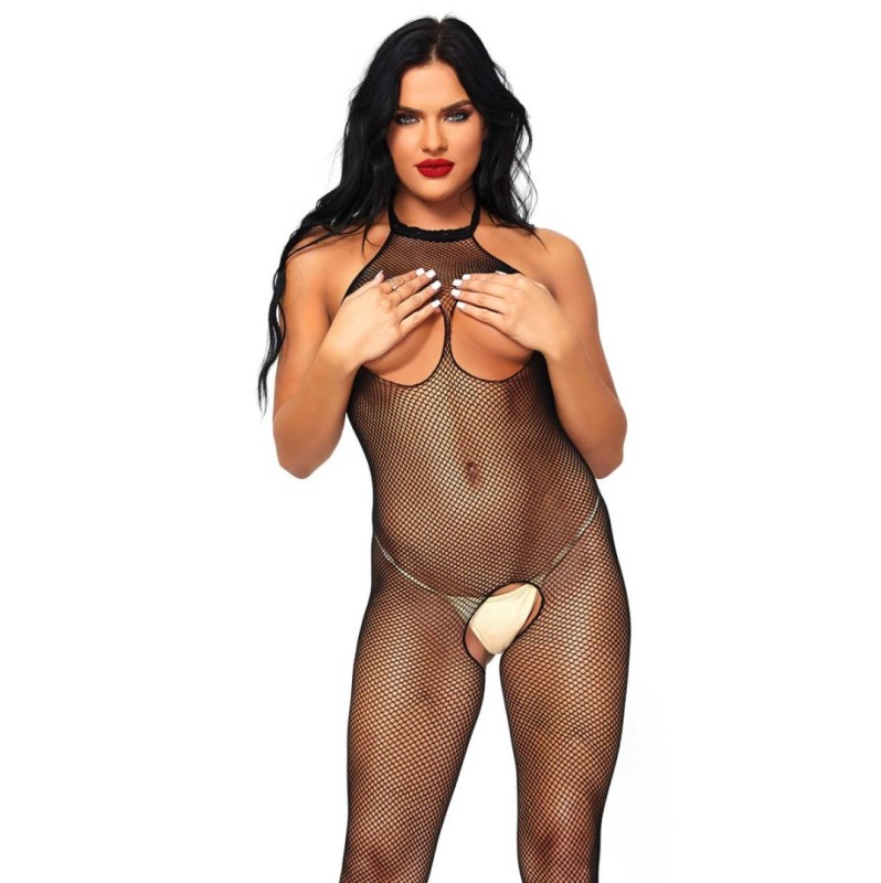 Bodystocking with Open Cups and Crotch Leg Avenue Black