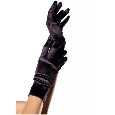 Satin Gloves Leg Avenue Wrist Length Black Satin Gloves Leg Avenue Wrist Length Black