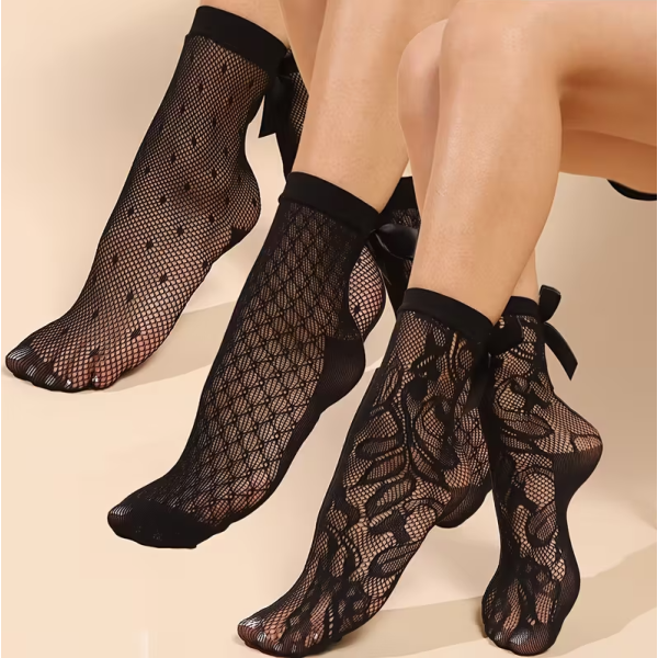 Fishnet Socks Love Market 3pcs Black