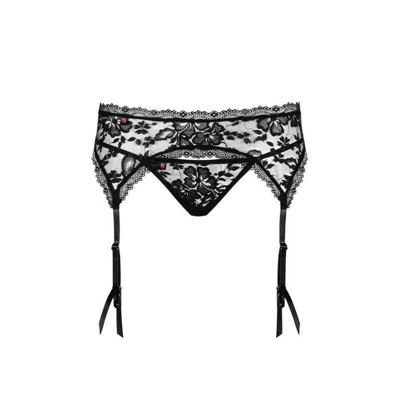 Ζαρτιέρες με Στρινγκ Obsessive Catia Μαύρες