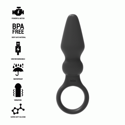 Vibrating Butt Plug Black&Silver Ozzy Black Vibrating Butt Plug Black&Silver Ozzy Black