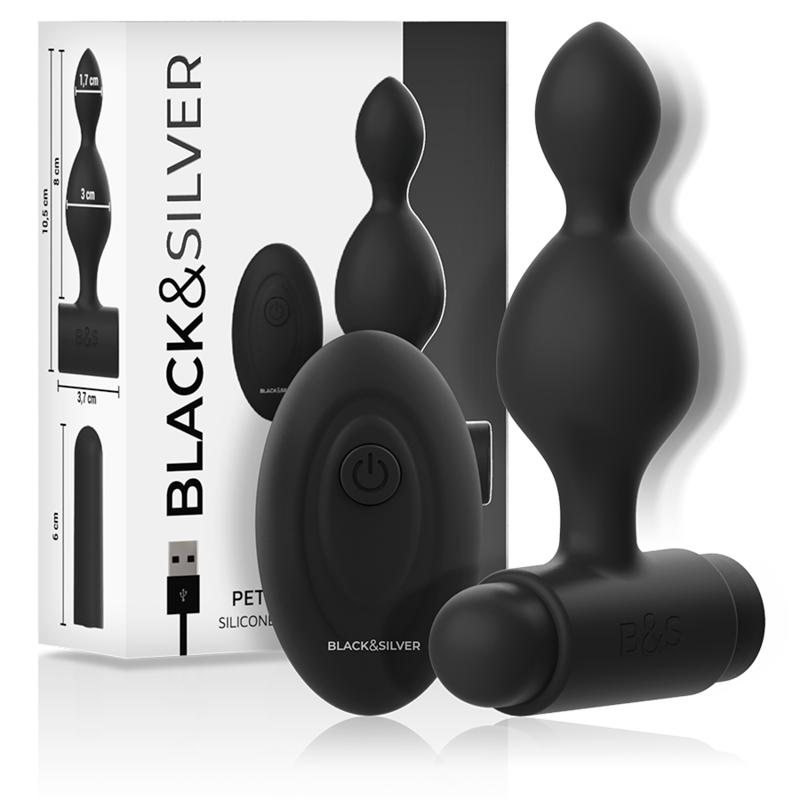 Vibrating Butt Plug Black&Silver Tucker Petir Black Vibrating Butt Plug Black&Silver Tucker Petir Black