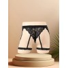 Mens Lace Garter Thong Love Market Black