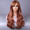 Love Market Long Wavy Wig with Bangs Copper Wigs