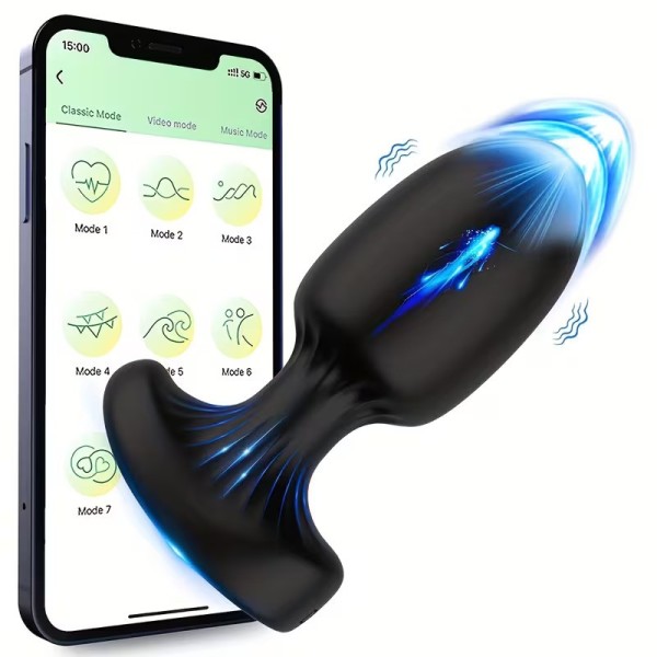 Πρωκτική Σφήνα με Δόνηση & App Love Market Μαύρη