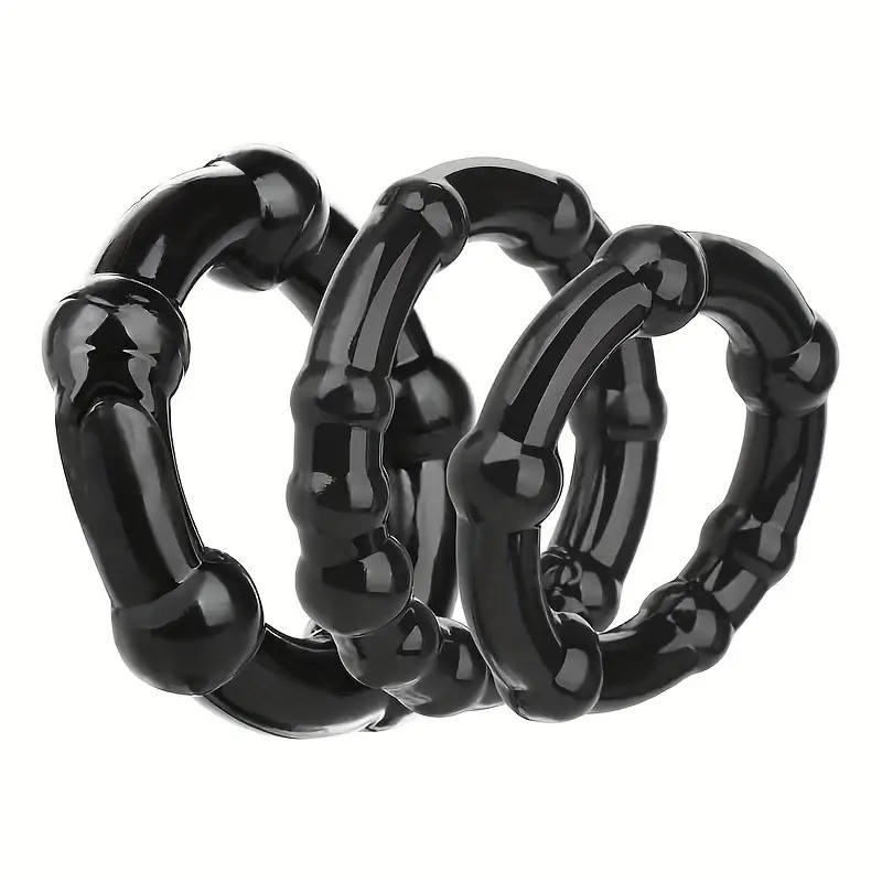 Cock Ring Set Stay Hard Black