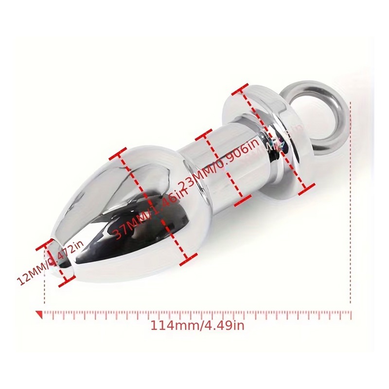 Love Market Κούφια Πρωκτική Σφήνα με Κούμπωμα Love Market 12cm Ασημί Σφήνες χωρίς δόνηση