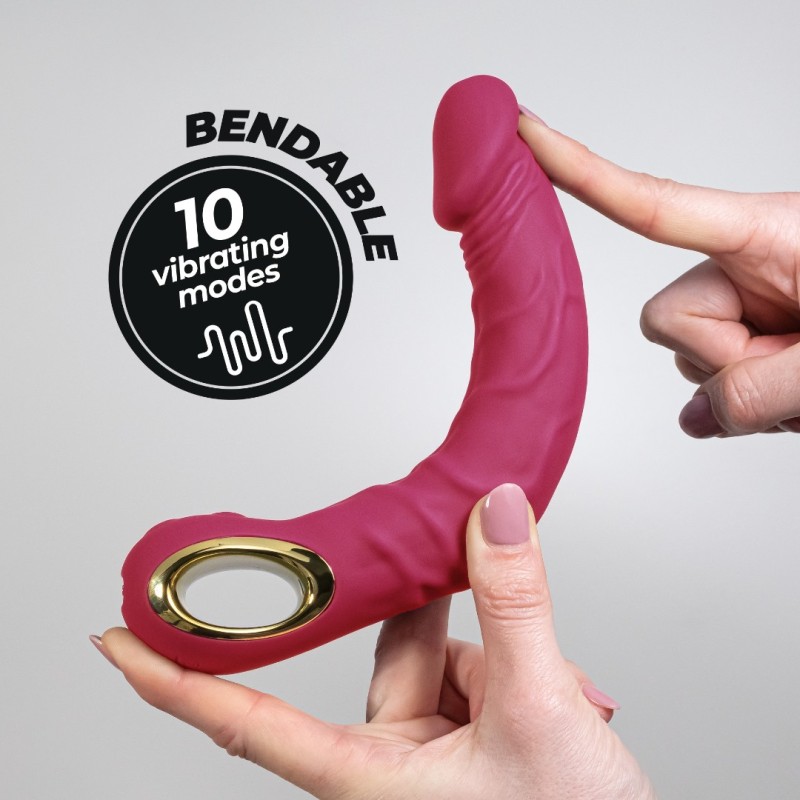 Realistic Vibrator Crushious Magnus Bend 22.5cm Pink
